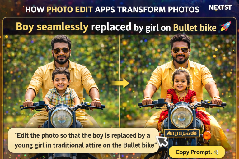 How to Create a Viral Father & Child Bullet Bike AI Photo Edit on Android  Mobile Applications