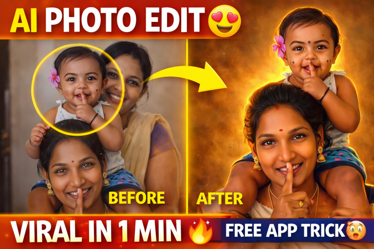 Viral AI Photo Editing Trend 2026 – Create Cute Parent & Baby Photos in Minutes! Android IPhone mobile Application
