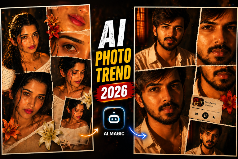 ✨ AI Photo Editing Trend 2026 – Create Viral Cinematic Collage Photos Android Mobile 🔥📸